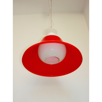Lampa vintage Space Age wykonana ze szkła i tworzywa
